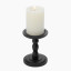 Thread Office Black Wooden Pillar Candle Holder