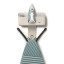 Joseph Joseph IronHub Wall-Mounted Ecru Iron Storage Caddy detail with an iron and ironing board