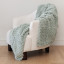 Linen House Arctic Snug Fur Throw, 150cm x 200cm - Mint Leaf on a chair