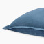 Thread Office Mid Blue Linen Scatter Cushion Cover, 50cm x 50cm close up