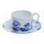 Jenna Clifford Peacock Saphire Garden Cup & Saucers, Set of 4