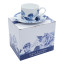 Jenna Clifford Peacock Saphire Garden Cup & Saucers, Set of 4 packaging