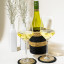 Gone Rural Black Eclipse Bottle Holder, 12cm on the table with a wine bottle