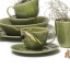 JAN Ashes & Olive Cups & Saucers, Set of 4 - Olive green lifestyle