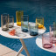 Olivia Princess Lead-Free Crystal Tumblers, Set of 4 - Amber on the table