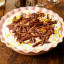Jamie Oliver Big Love Stoneware Proper Pie Dish, 28cm with dessert 