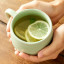 Jamie Oliver Big Love Stoneware Cosy Cuppa Mug, 375ml - Green with lemon water