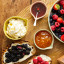 Jamie Oliver Big Love Stoneware Pinch-Me Pots, Set of 3 with honey, jam and cream