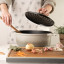 Mary Berry At Home Cast Aluminium Oval Casserole Dish on the stove