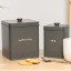 Artisan Street Tea Storage Canister - Grey on the table with cookies