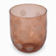 Thread Office Amber Glass Floral Engraved Candle Holder
