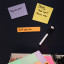 Kikkerland Memo Magnets Set on a black board 