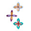 "Studio ROOF Small Wall Flowers Lavender Cocktail Paper Wall Art, Set of 3"