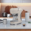 Smeg Retro Manual Espresso Coffee Machine - Vintage Cream on the kitchen counter