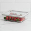Kitchen Pro Airlock Rectangular Glass Container - 1.5L with strawberries on the kitchen counter