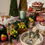 Humble & Mash Woven Striped Tablecloth on a set table
