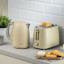 Kenwood Elementa Stainless Steel 2-Slice Toaster, 930W - Champagne with a kettle on the kitchen counter