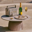 Fieldbar Mini Bar, 4L - Oyster Grey on the table with a champagne bottle