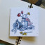 Growing Paper Gardening Greeting Card showing scale on a book