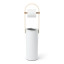 Umbra Bellwood Toilet Paper Stand - White & Natural angle with toilet paper