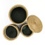 Gone Rural Lidded Storage Baskets, Set of 3 - Smoke & Green angle