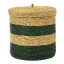Gone Rural Lidded Storage Baskets, Set of 3 - Smoke & Green detail