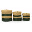Gone Rural Lidded Storage Baskets, Set of 3 - Smoke & Green