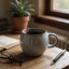 Humble & Mash Ombre Glazed Mug, 480ml - Stone Grey on the table