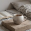 Humble & Mash Ombre Glazed Mug, 480ml - Dusty Cream with tea on the table