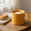 Nicolson Russell Getty Mug, 230ml - Pastel Orange with coffee