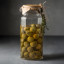 Kilner Facetted Clip Top Jar - 1.8L with olives