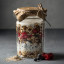 Kilner Facetted Clip Top Jar - 950ml with breakfast 