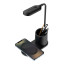 Snug Wireless Charger Pad with LED Light & Pen-Holder, 15W detail with a phone charging and pens
