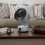 Meaco Sefte Portable Rechargeable Air Circulator Desktop Fan on a coffee table