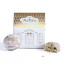 Ma Mere Confections Cream and Gold Mini Festive House angle with shortbread