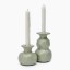 Thread Office Sage Bubble Ceramic Dinner Candle Holder - Short