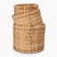 Thread Office Wood Chip Woven Basket Planters, Set of 3