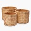 Thread Office Wood Chip Woven Basket Planters, Set of 3