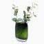 Thread Office Green Ripple Oblong Glass Vase with plant