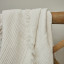 Thread Office White Reversible Woven Fringe Throw, 180cm x 200cm