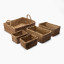 Thread Office Seagrass Baskets with Handles, Set of 5