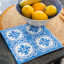 Tavola Floral Tile Biodegradable Paper Napkins, Pack of 25 - Blue