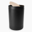 Thread Office Black Bamboo Bathroom Bin