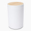 Thread Office White Bamboo Bathroom Bin closed