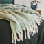 Thread Office Faux Mohair Ombre Green Throw, 140cm x 180cm