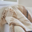 Thread Office Faux Mohair Check Throw, 140cm x 180cm - Beige