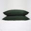 Thread Office Forest Green Washed Cotton Pillowcase, Set of 2