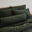 Thread Office Forest Green Washed Cotton Oxford Border Bedroom Scatter Cushion, 30cm x 90cm