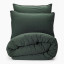 Thread Office Forest Green Washed Cotton Duvet Cover Set - King