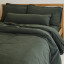 Thread Office Forest Green Washed Cotton Duvet Cover Set